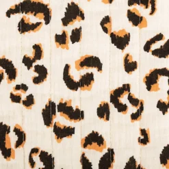 Musselin Stoff Baumwolle Steppstoff Fauve Doubleface Leo-Print beige 1,30m Breite