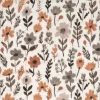 Musselin Stoff Baumwolle Steppstoff Maddy Doubleface Blumen braun wollweiß 1,30m Breite