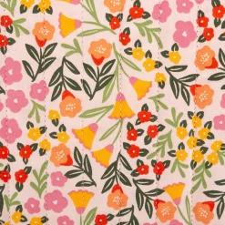 Musselin Stoff Baumwolle Steppstoff Marem Doubleface Blumen rosa 1,44m Breite