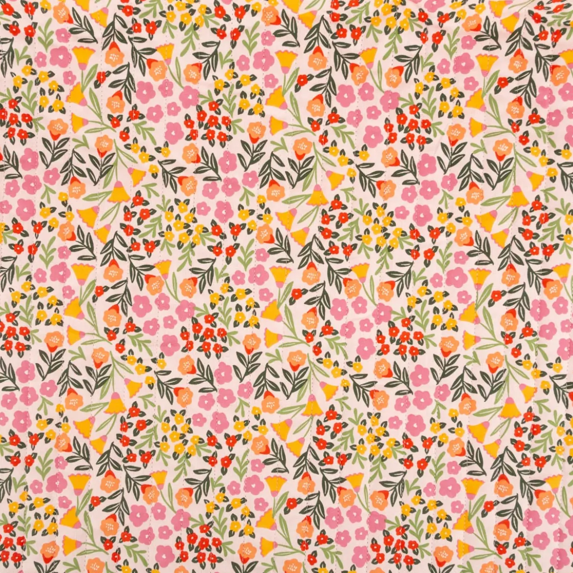 Musselin Stoff Baumwolle Steppstoff Marem Doubleface Blumen rosa 1,44m Breite