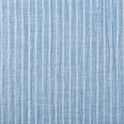 Musselin Stoff Baumwolle Yarn Dyed Streifen zweiseitig blau weiß 1,35m Breite
