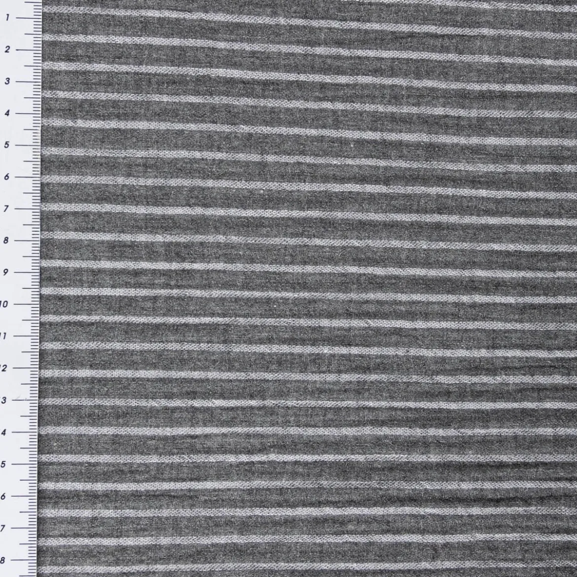 Musselin Stoff Baumwolle Yarn Dyed Streifen zweiseitig grau weiß 1,35m Breite