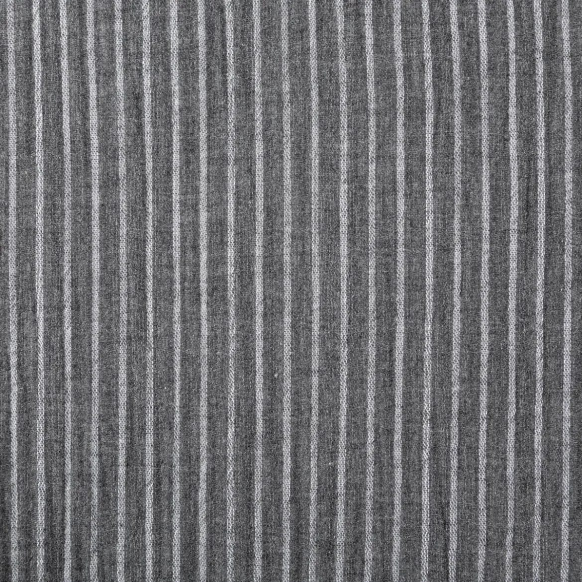 Musselin Stoff Baumwolle Yarn Dyed Streifen zweiseitig grau weiß 1,35m Breite