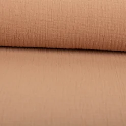 Musselin Stoff Baumwollstoff Double Gauze uni Beige 130 cm