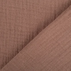 Musselin Stoff Baumwollstoff Double Gauze uni Taupe-Braun 130 cm