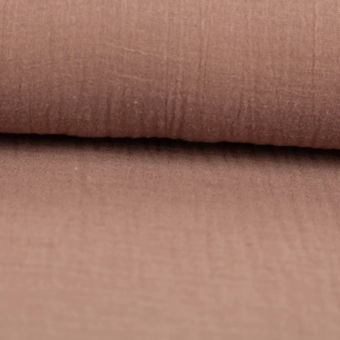 Musselin Stoff Baumwollstoff Double Gauze uni Taupe-Braun 130 cm