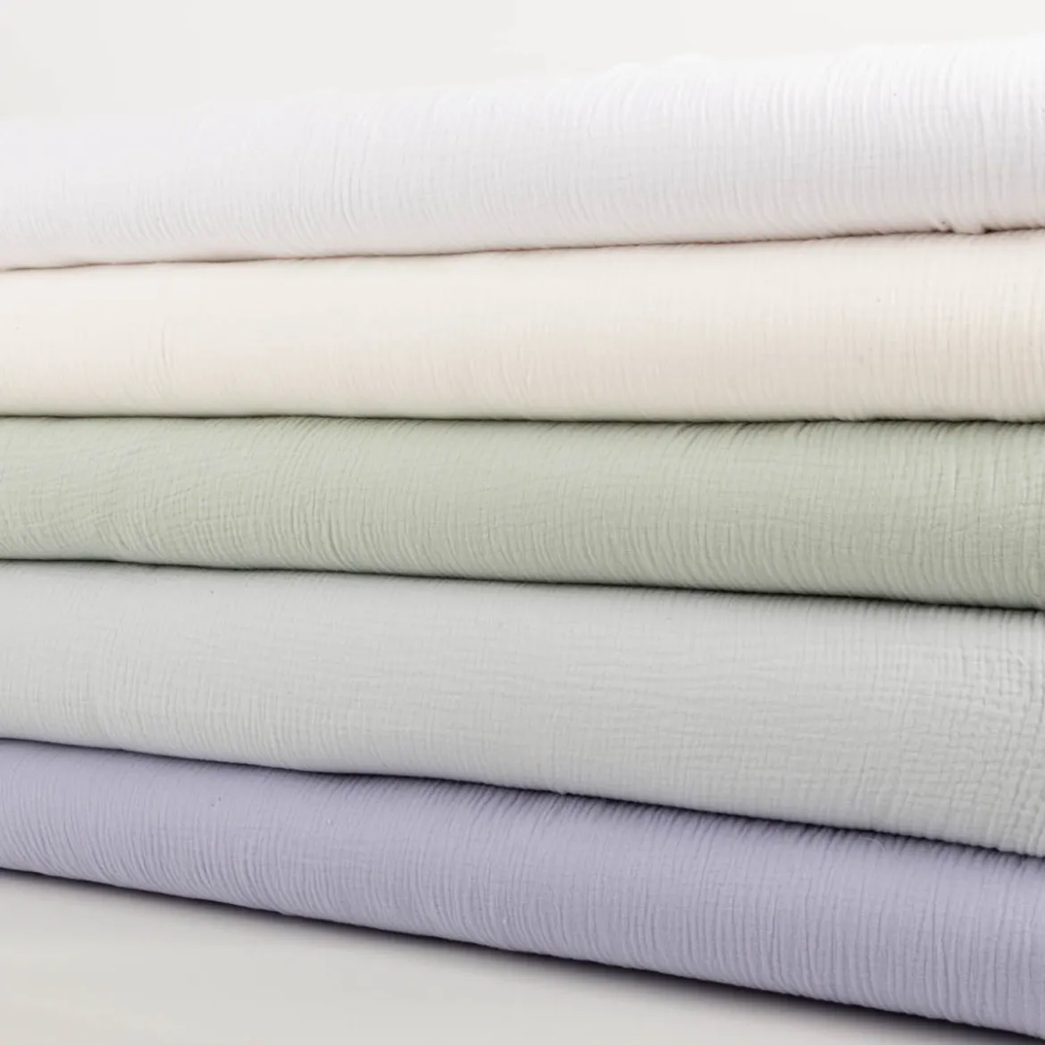 Musselin Stoff Baumwollstoff Double Gauze uni Hellblau 130 cm