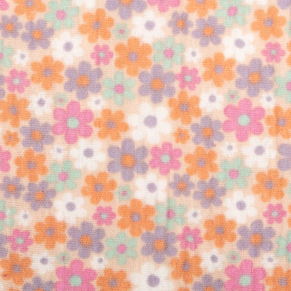Musselin Stoff Baumwollstoff Blüten rosa bunt 1,50m Breite