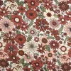 Musselin Stoff Baumwollstoff Blüten Blätter weiß rot rosa grün 1,50m Breite