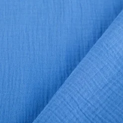 Musselin Stoff Bio Baumwolle einfarbig royal Blau 1,30m Breite