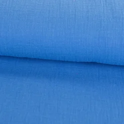 Musselin Stoff Bio Baumwolle einfarbig royal Blau 1,30m Breite