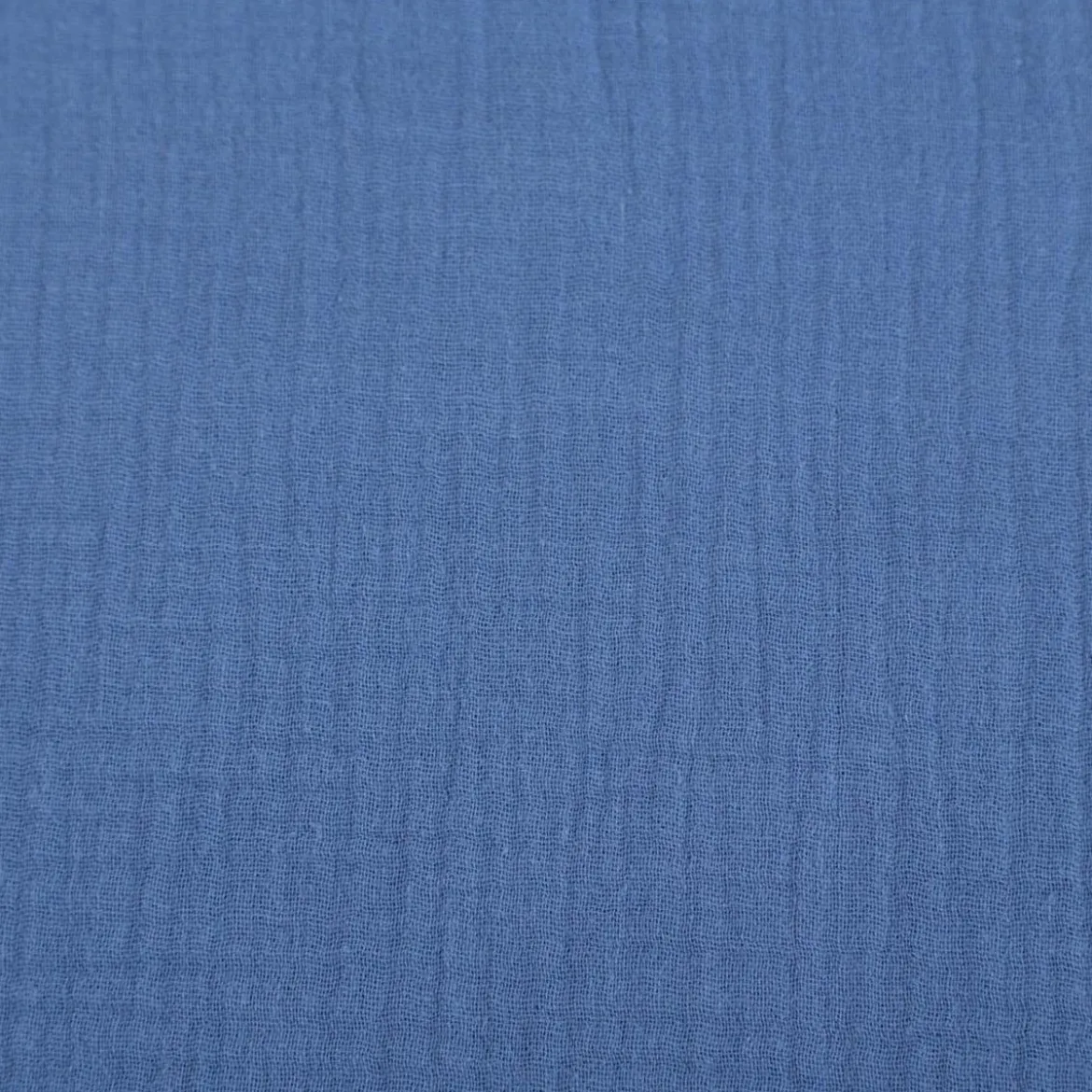 Musselin Stoff Bio Baumwolle einfarbig Midnight Blau 1,30m Breite