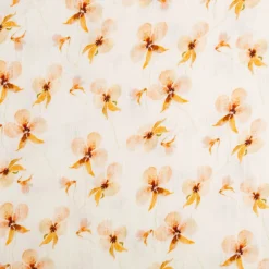 Musselin Stoff Bio Baumwolle Blumen Digitaldruck beige peach 1,30m Breite