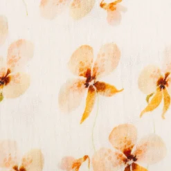 Musselin Stoff Bio Baumwolle Blumen Digitaldruck beige peach 1,30m Breite