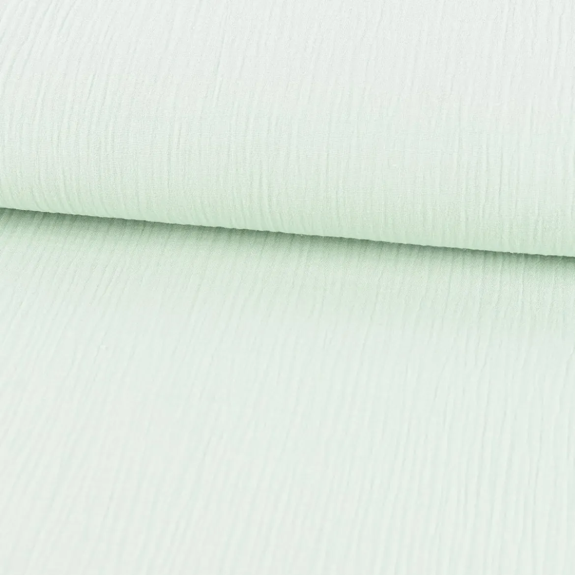 Musselin Stoff Bio Baumwolle einfarbig hell mint 1,30m Breite