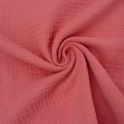 Musselin Stoff Bio Baumwolle einfarbig coralle 1,30m Breite