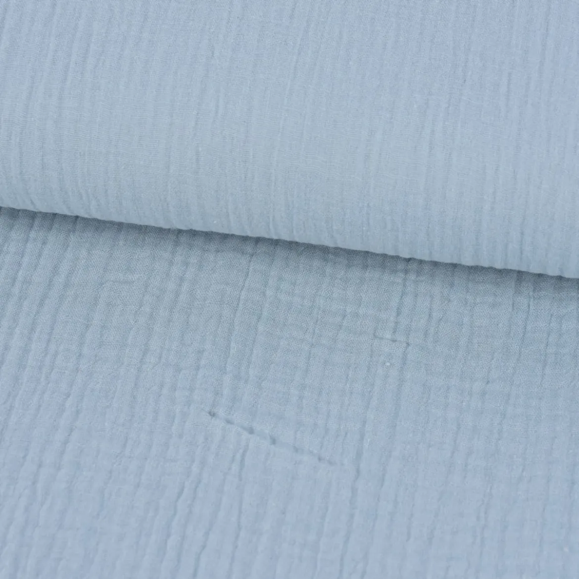 Musselin Stoff Bio Baumwolle einfarbig babyblau 1,30m Breite