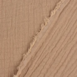Musselin Stoff Bio Baumwolle einfarbig beige 1,30m Breite
