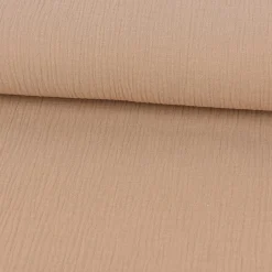 Musselin Stoff Bio Baumwolle einfarbig beige 1,30m Breite