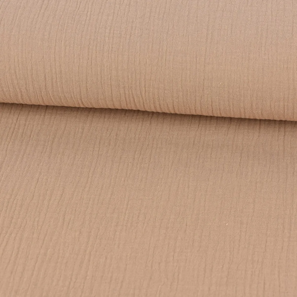 Musselin Stoff Bio Baumwolle einfarbig beige 1,30m Breite