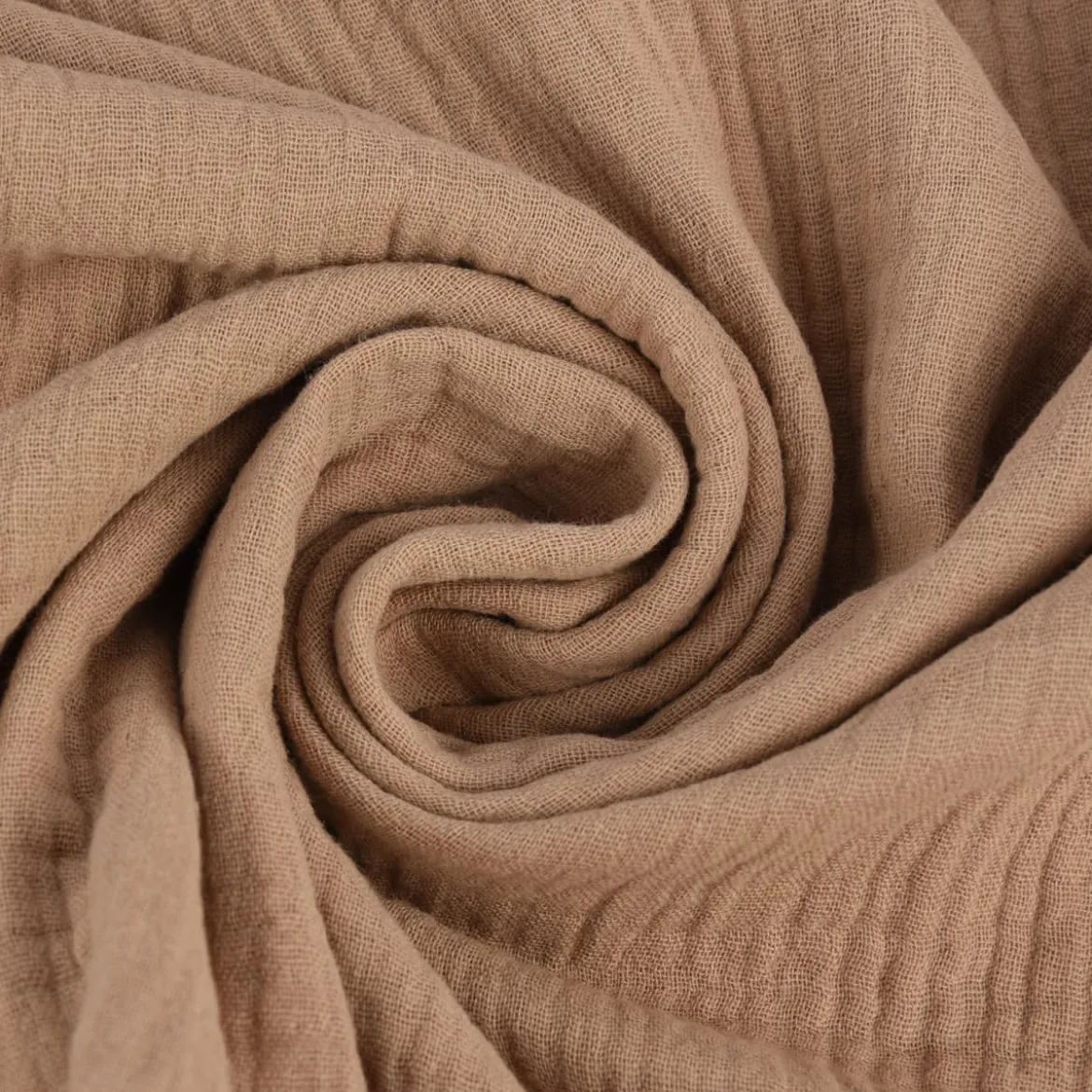 Musselin Stoff Bio Baumwolle einfarbig beige 1,30m Breite