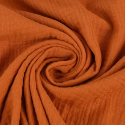Musselin Stoff Bio Baumwolle einfarbig kürbis 1,30m Breite