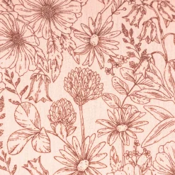 Musselin Stoff Blumen altrosa braun 1,50m Breite