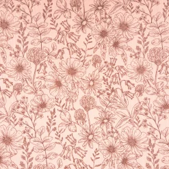 Musselin Stoff Blumen altrosa braun 1,50m Breite