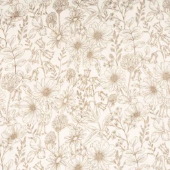 Musselin Stoff Blumen wollweiß beige 1,50m Breite