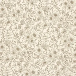 Musselin Stoff Blumen wollweiß beige 1,50m Breite