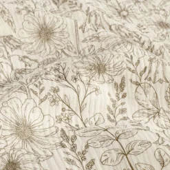 Musselin Stoff Blumen wollweiß beige 1,50m Breite