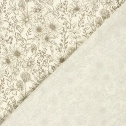Musselin Stoff Blumen wollweiß beige 1,50m Breite