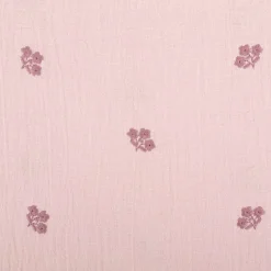 Musselin Stoff Double Gauze Blümchen Stickerei mauve 1,35m Breite