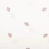 Musselin Stoff Double Gauze Blümchen Stickerei weiß rosa 1,35m Breite