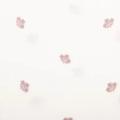 Musselin Stoff Double Gauze Blümchen Stickerei weiß rosa 1,35m Breite