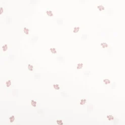 Musselin Stoff Double Gauze Blümchen Stickerei weiß rosa 1,35m Breite