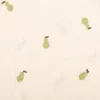 Musselin Stoff Double Gauze Birnen Stickerei natur grün 1,35m Breite
