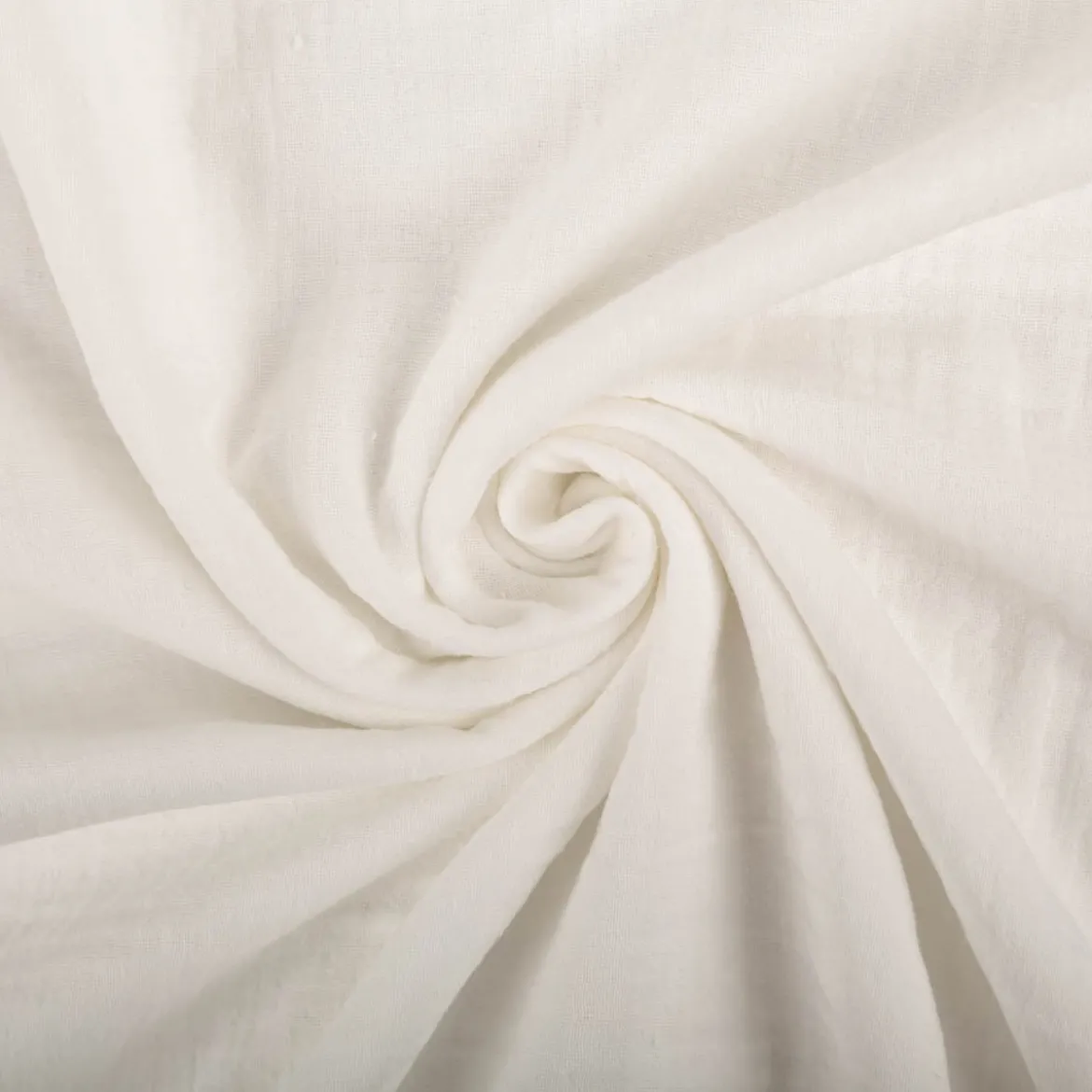 Musselin Stoff Double Gauze Blumen Bogenkante Stickerei weiß 1,30m Breite