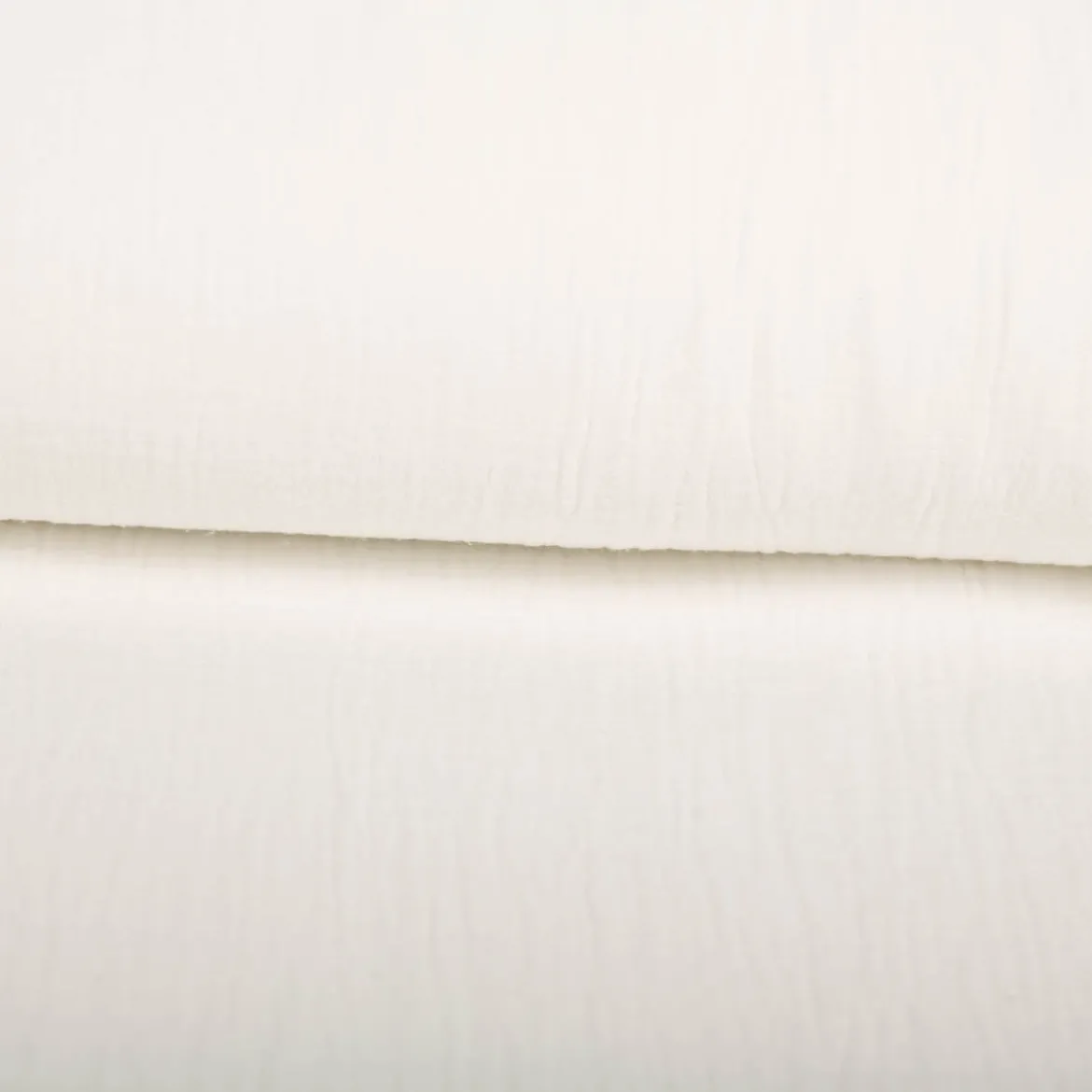 Musselin Stoff Double Gauze Blumen Bogenkante Stickerei weiß 1,30m Breite