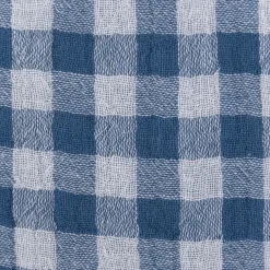 Musselin Stoff Double Gauze Doubleface Vichy-Karo blau weiß 1,30m Breite