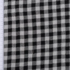 Musselin Stoff Double Gauze Doubleface Vichy-Karo schwarz weiß 1,30m Breite