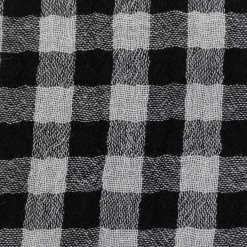 Musselin Stoff Double Gauze Doubleface Vichy-Karo schwarz weiß 1,30m Breite