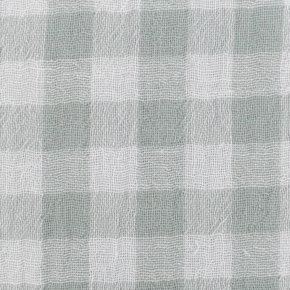 Musselin Stoff Double Gauze Doubleface Vichy Karo grün weiß 1,30m Breite