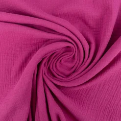 Musselin Stoff Double Gauze einfarbig dunkel pink 1,35m Breite