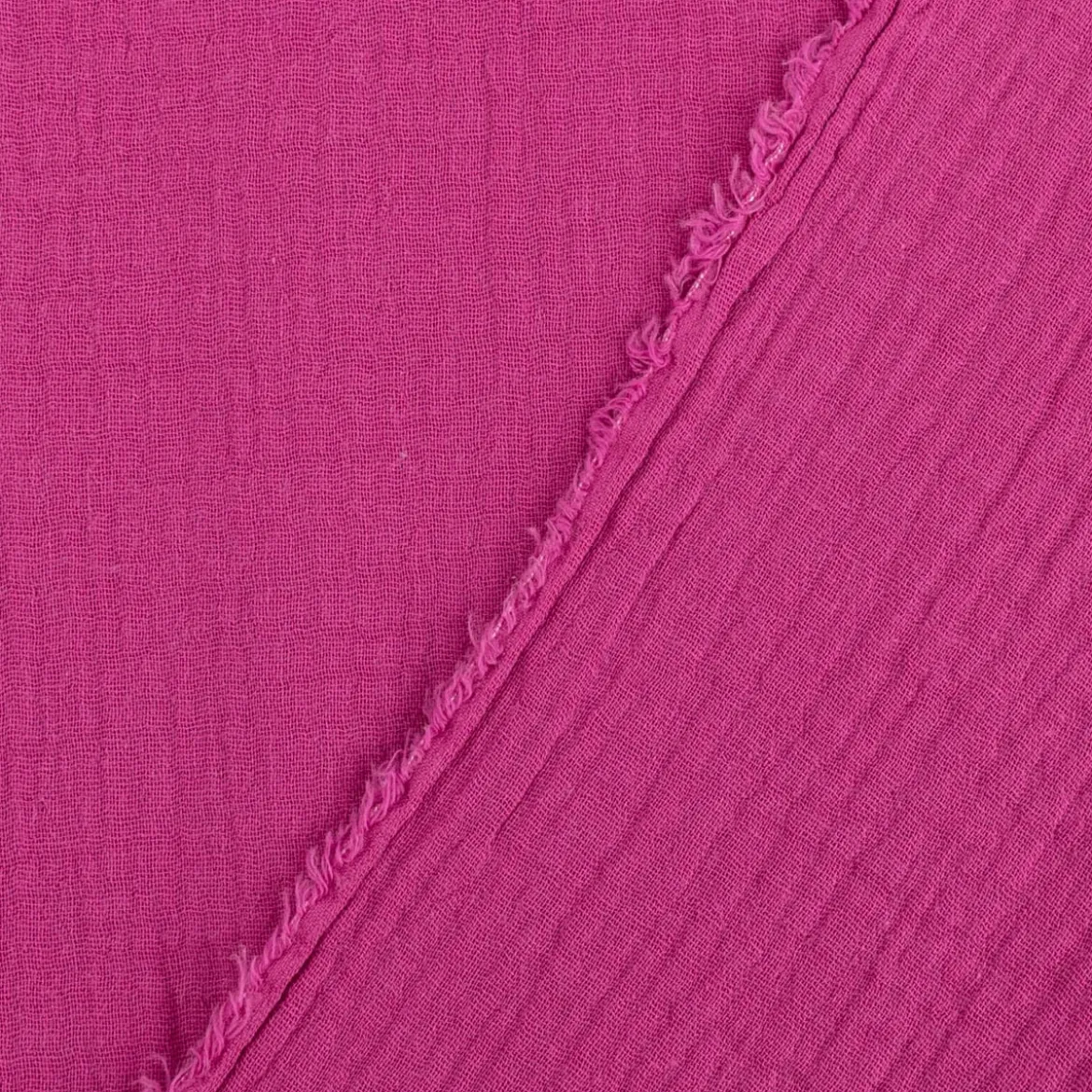 Musselin Stoff Double Gauze einfarbig dunkel pink 1,35m Breite
