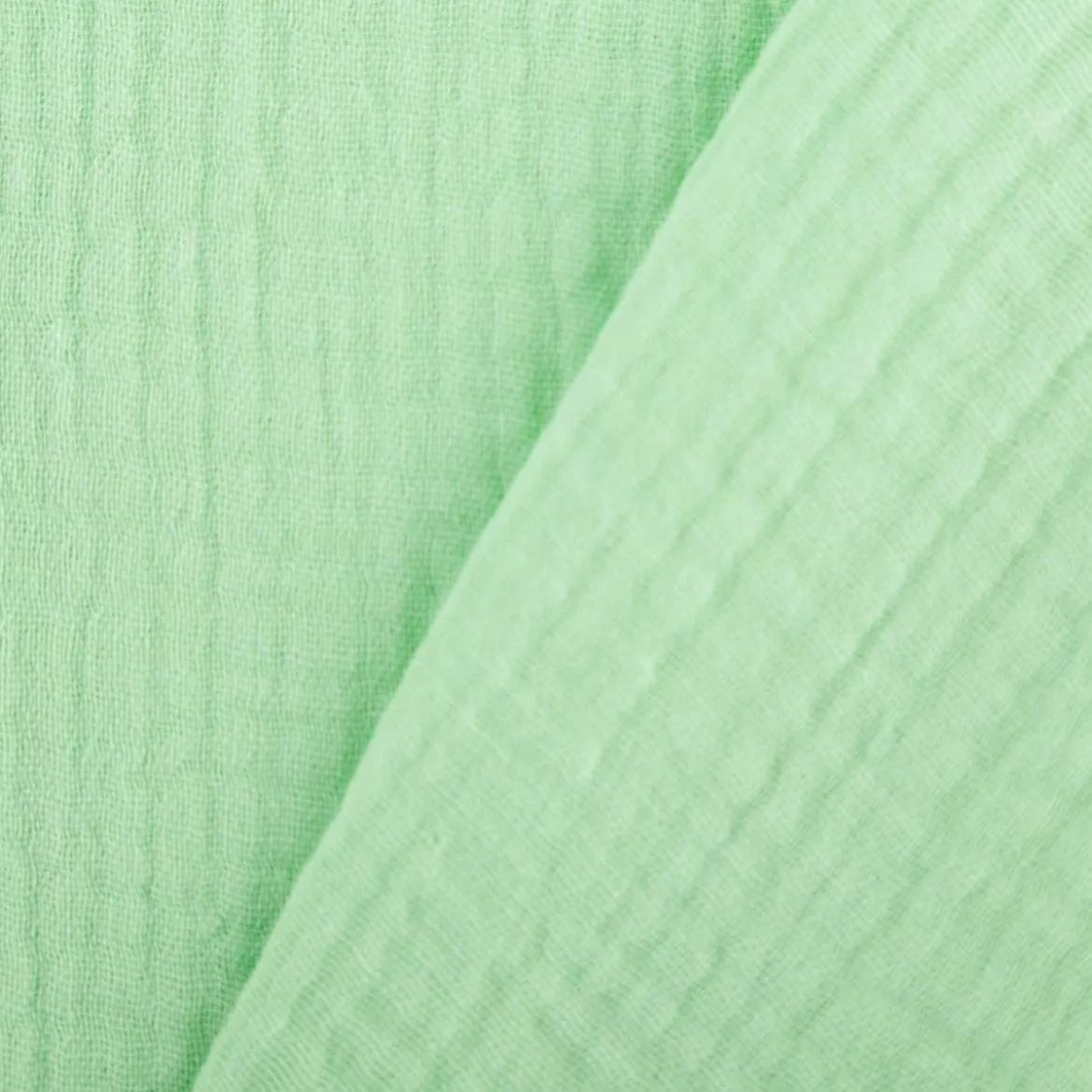 Musselin Stoff Double Gauze einfarbig lime grün 1,35m Breite