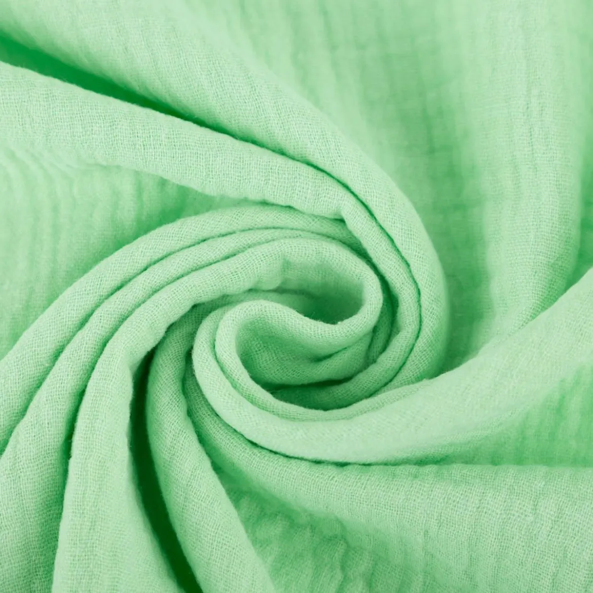 Musselin Stoff Double Gauze einfarbig lime grün 1,35m Breite