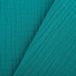 Musselin Stoff Double Gauze einfarbig petrol 1,35m Breite