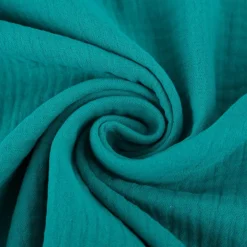 Musselin Stoff Double Gauze einfarbig petrol 1,35m Breite