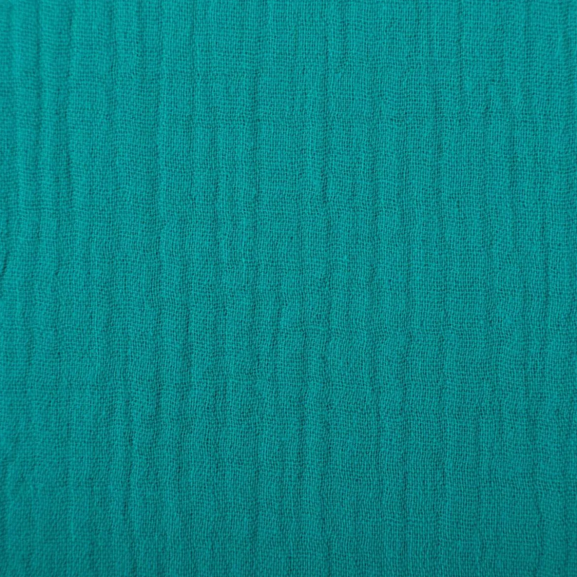 Musselin Stoff Double Gauze einfarbig petrol 1,35m Breite